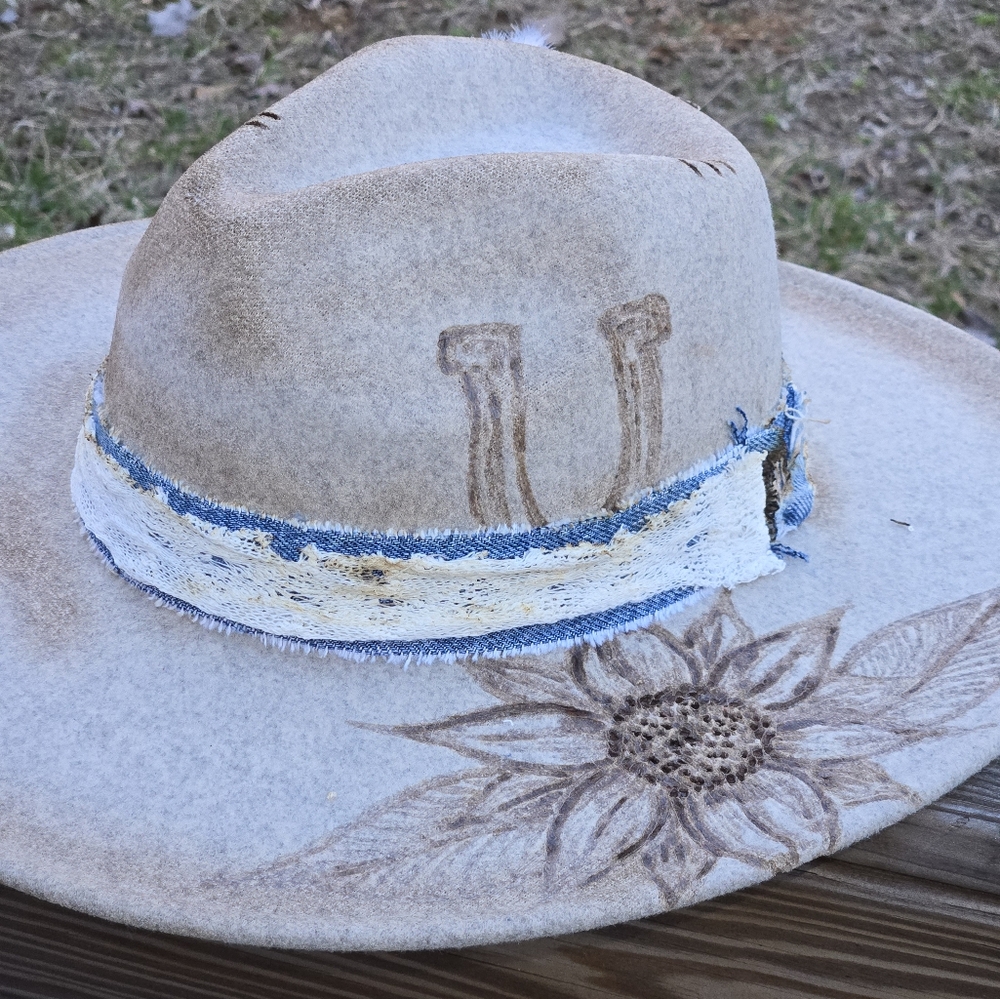 Lainey Wilson style custom burned hat in one size fits most